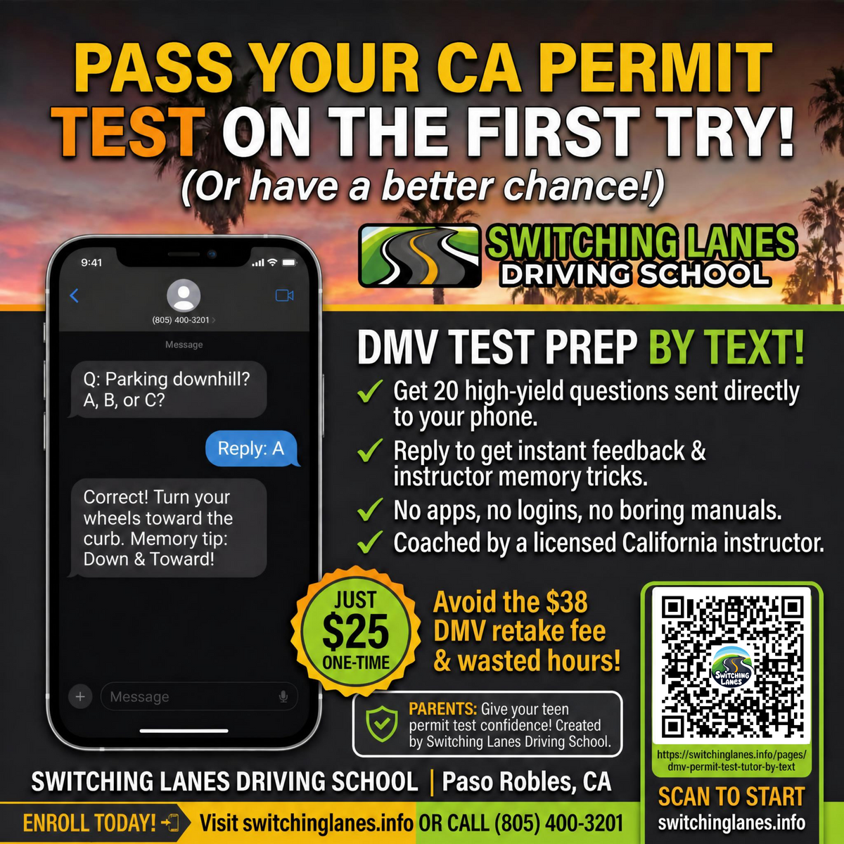 DMV Permit Practice TEXT Tutor