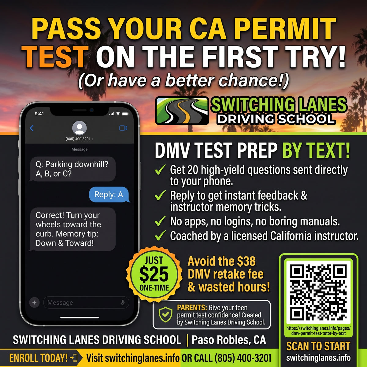 DMV Permit Practice TEXT Tutor
